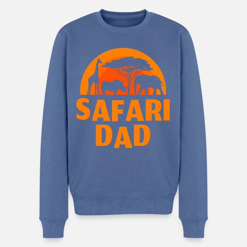 Safari Dad - Männer Premium Bio Pullover - Taubenblau