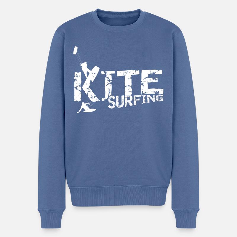 Kite Surfing Kiten - Männer Premium Bio Pullover - Taubenblau