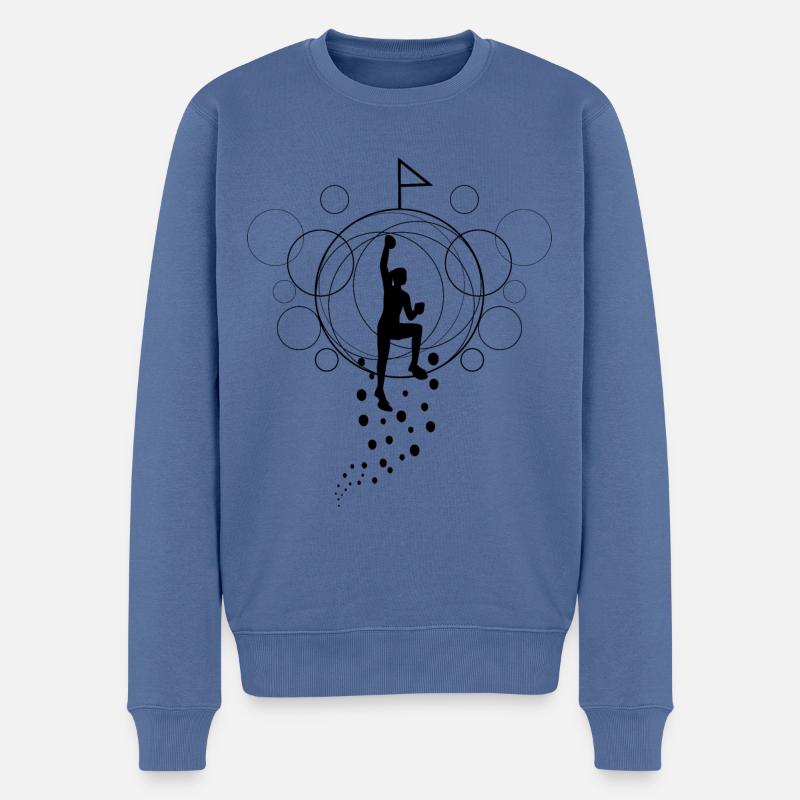 Bouldern Design - Männer Premium Bio Pullover - Taubenblau