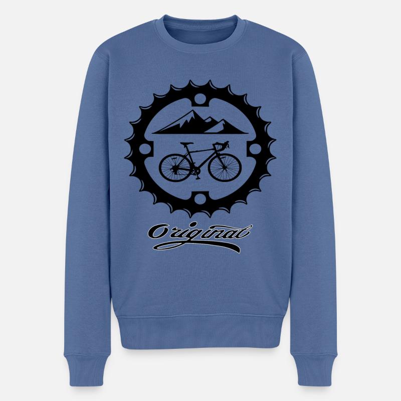 Rennrad Radsport Retro Berge - Männer Premium Bio Pullover - Taubenblau