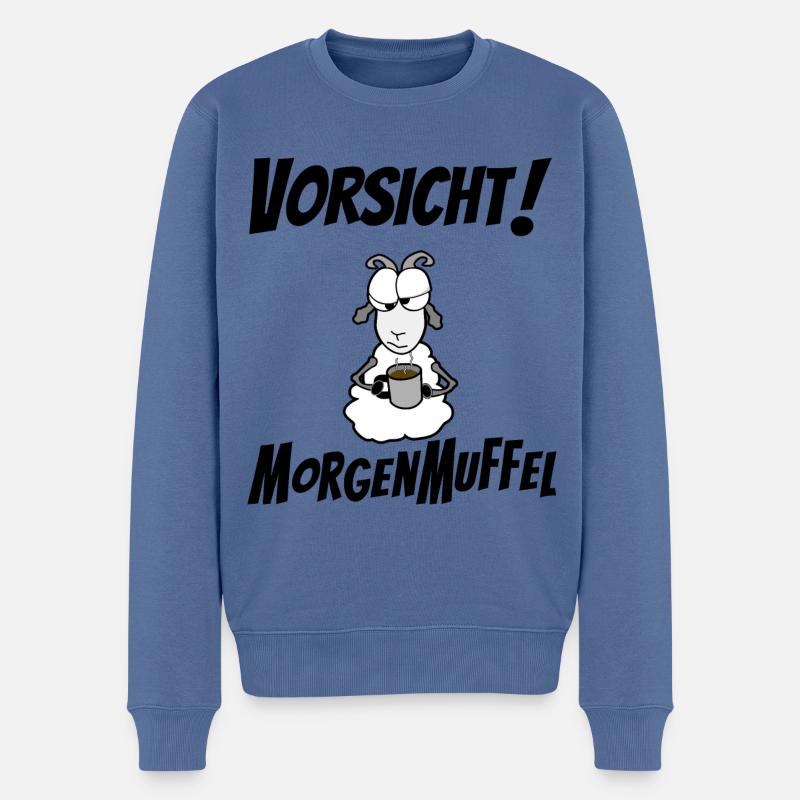 Morgenmuffel - Männer Premium Bio Pullover - Taubenblau