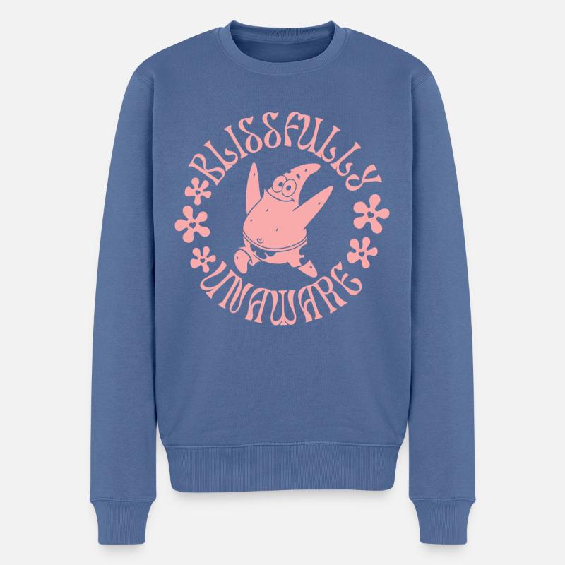 Spongebob Schwammkopf Patrick Süßes Design In Rosa - Männer Premium Bio Pullover - Taubenblau