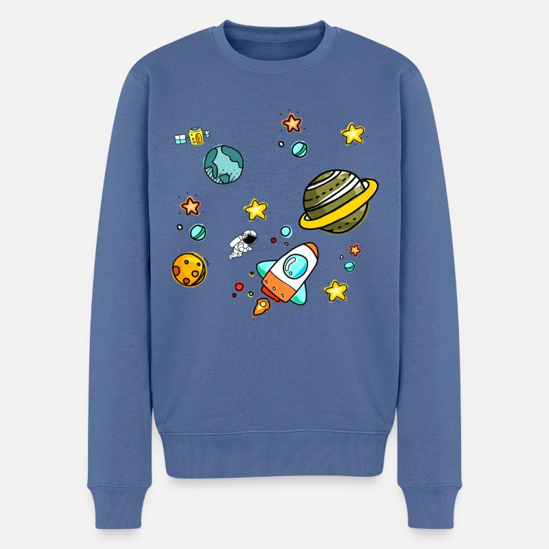 Weltall - Männer Premium Bio Pullover - Taubenblau