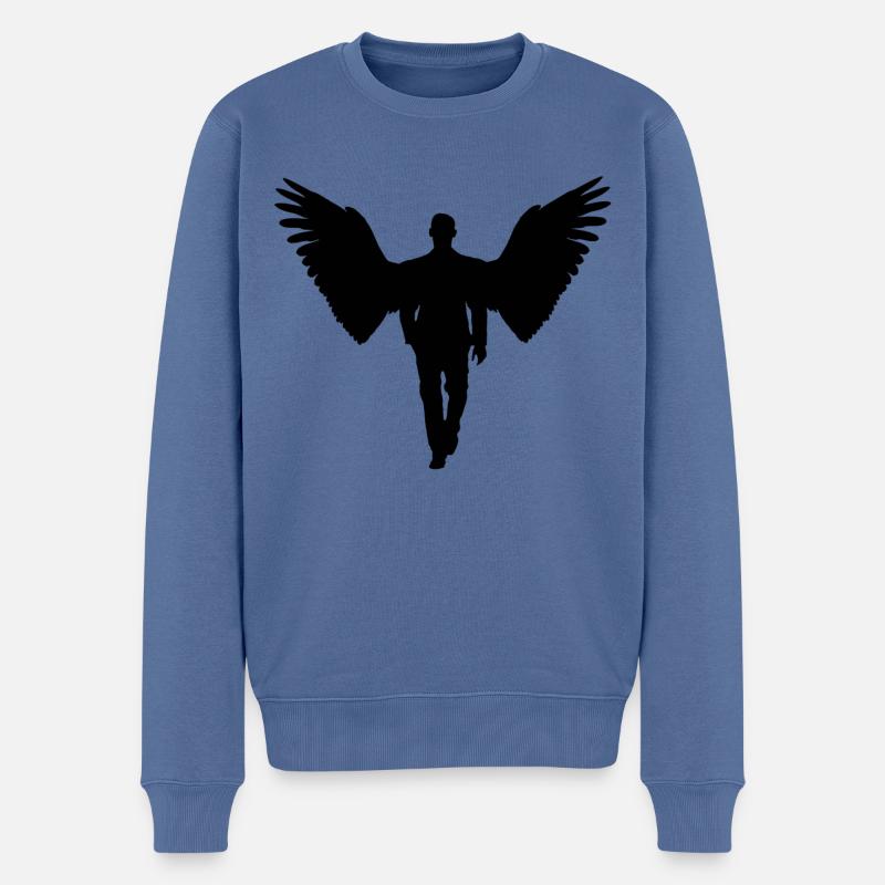 Luzifer - Männer Premium Bio Pullover - Taubenblau