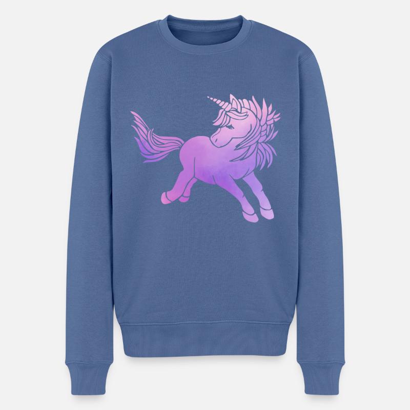 Licorne - Pull Premium bio Homme - bleu pigeon