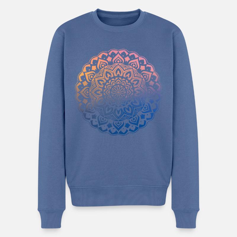 Mandala - Pull Premium bio Homme - bleu pigeon