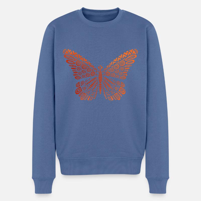 Schmetterling - Männer Premium Bio Pullover - Taubenblau