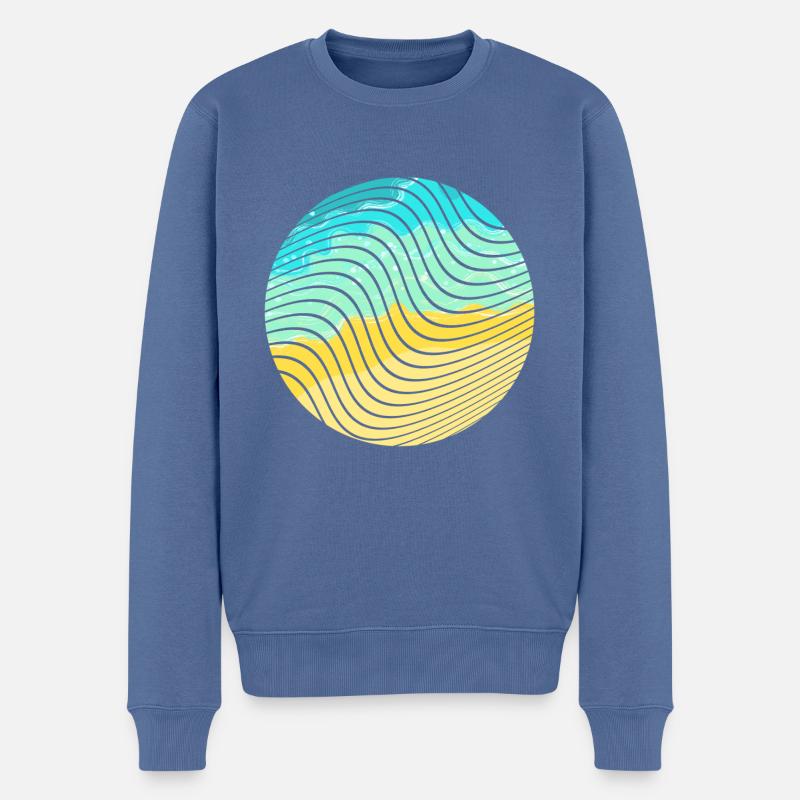 Strandwelle - Männer Premium Bio Pullover - Taubenblau