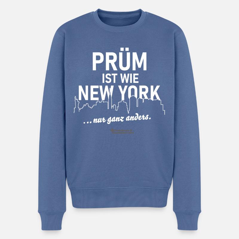 Prüm - Männer Premium Bio Pullover - Taubenblau