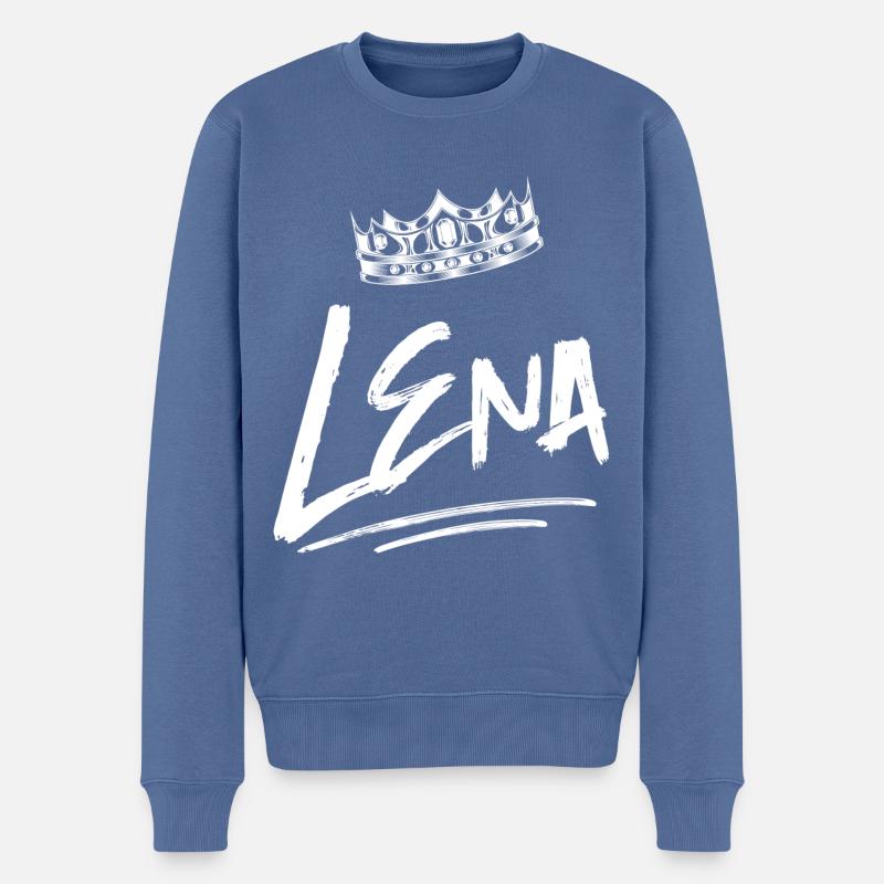 Lena - Männer Premium Bio Pullover - Taubenblau