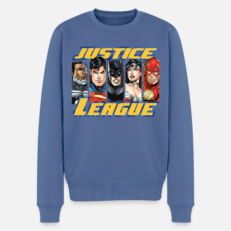 DC Comics Justice League Superhelden - Männer Premium Bio Pullover - Taubenblau