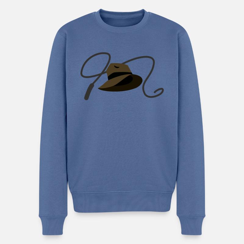 Hut und Peitsche - Männer Premium Bio Pullover - Taubenblau