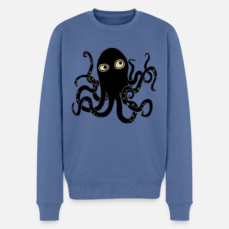 Kraken - Männer Premium Bio Pullover - Taubenblau