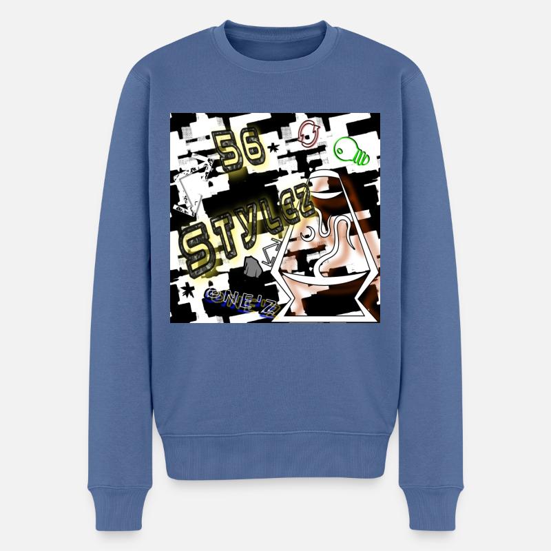 56-Stylez-One'z - Abbild - 2023 - Männer Premium Bio Pullover - Taubenblau