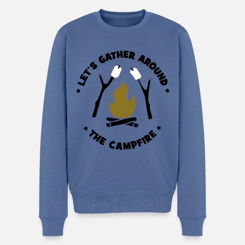 Camping - Männer Premium Bio Pullover - Taubenblau