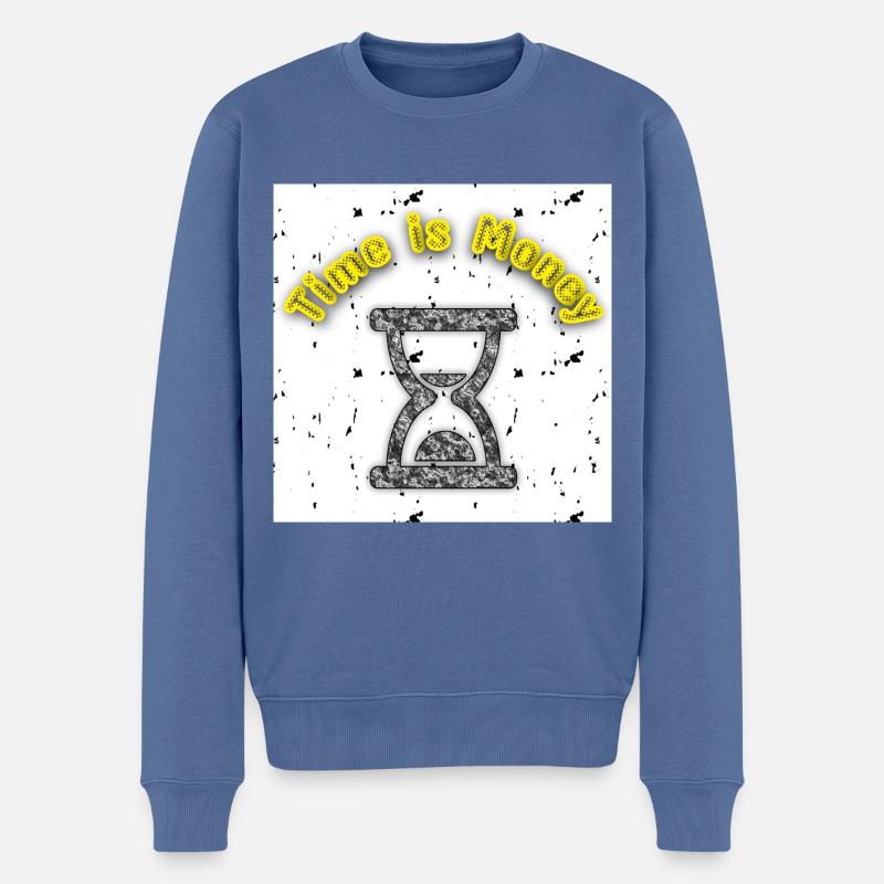 Le temps, c’est de l’argent - Image - 2023 - Pull Premium bio Homme - bleu pigeon