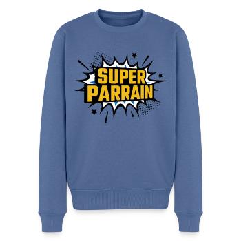 Super godfather - Men's Premium Organic Jumper - stone blue - Front - Nico (187cm)