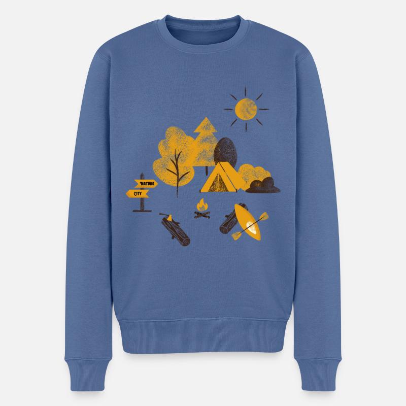 Nature Camping - Pull Premium bio Homme - bleu pigeon