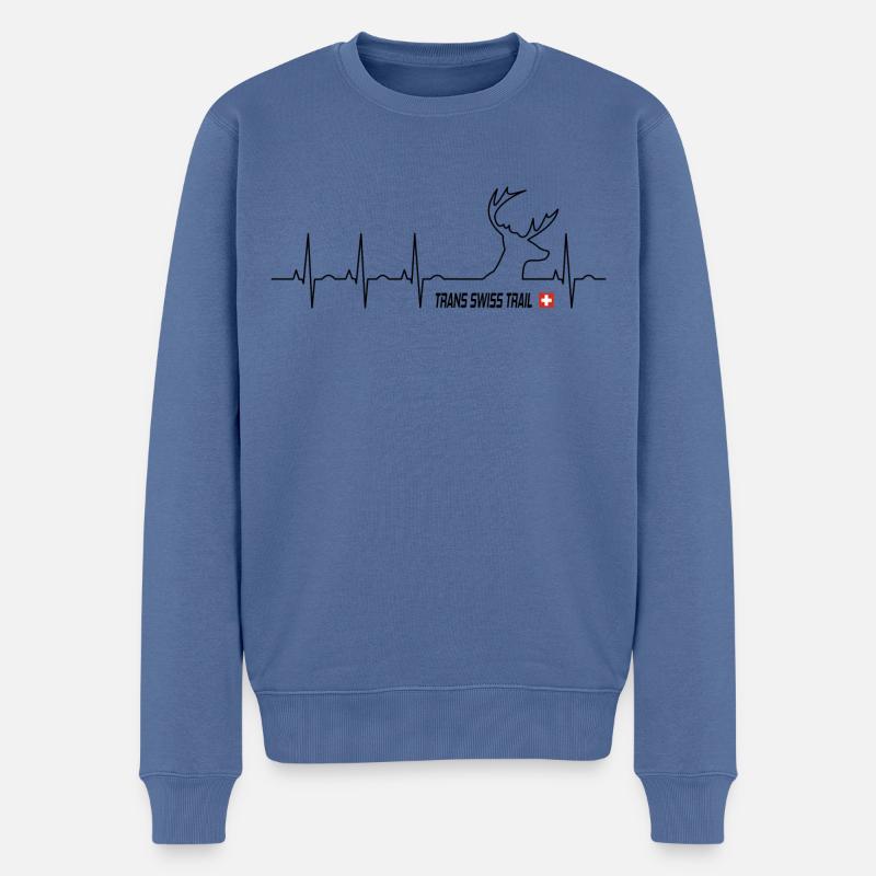 Sentier transsuisse - Pull Premium bio Homme - bleu pigeon