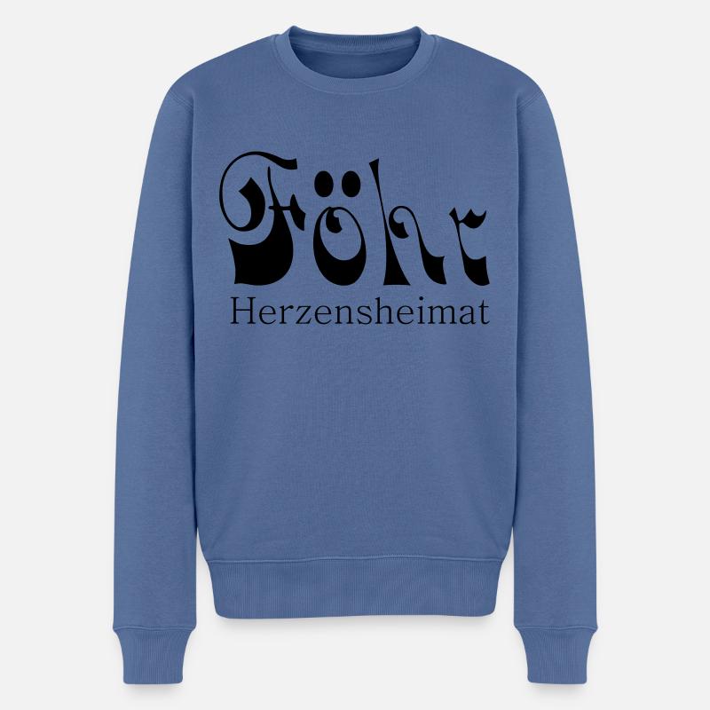 Herzensheimat Insel Föhr - Männer Premium Bio Pullover - Taubenblau