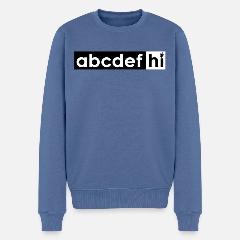 Abcdefghi Hi Hello Lettres Alphabet - Pull Premium bio Homme - bleu pigeon