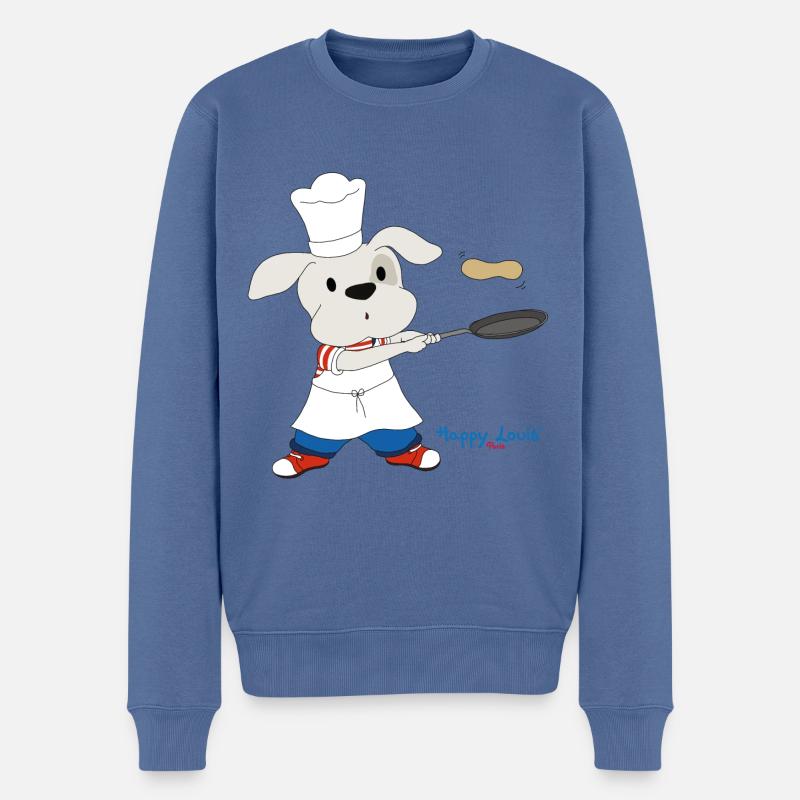 Happy Louis - CREPES - Pull Premium bio Homme - bleu pigeon