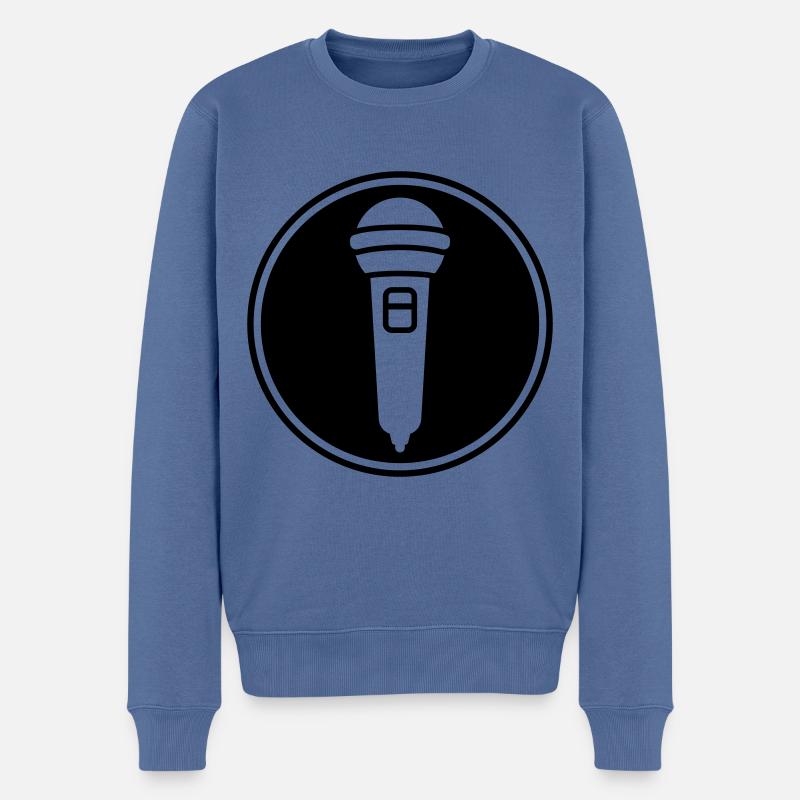 Icône du microphone - Pull Premium bio Homme - bleu pigeon