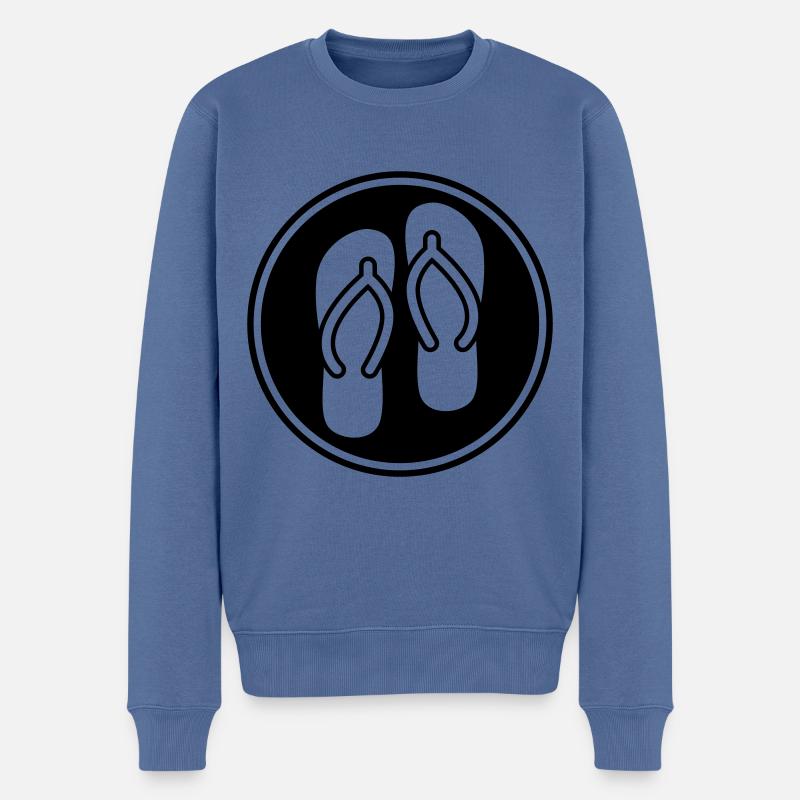 Icône Tongs - Pull Premium bio Homme - bleu pigeon