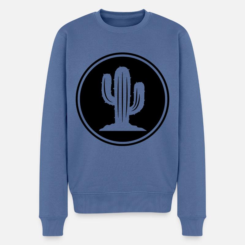 Symbole de cactus - Pull Premium bio Homme - bleu pigeon