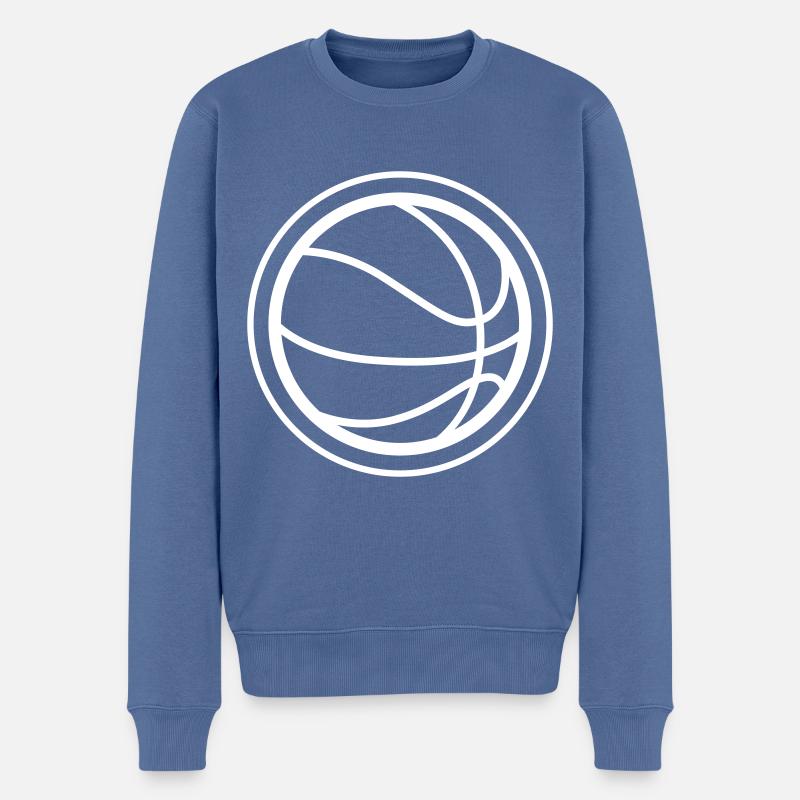 Symbole du basket-ball - Pull Premium bio Homme - bleu pigeon