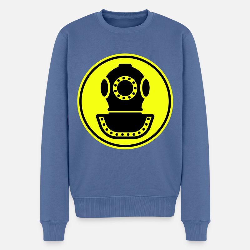 apnoe tauchen helm - Männer Premium Bio Pullover - Taubenblau