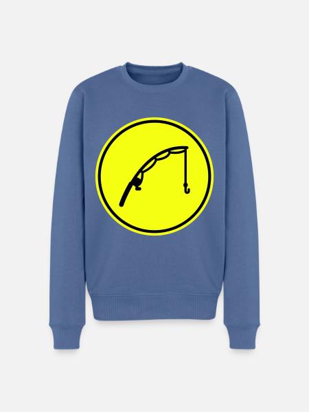Fishing rod fishing icon - Men's Premium Organic Jumper - stone blue