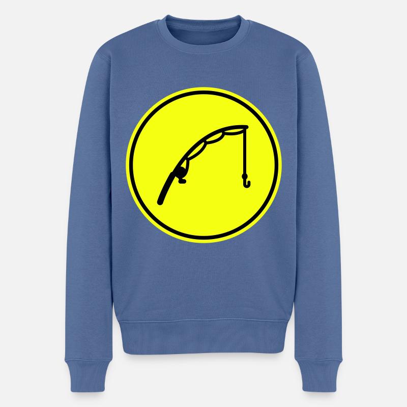 Angelrute angeln icon - Männer Premium Bio Pullover - Taubenblau