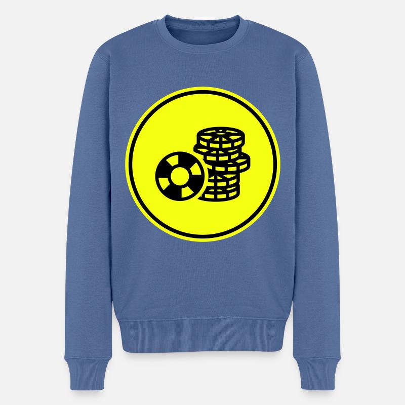 Poker Chip Icon - Männer Premium Bio Pullover - Taubenblau