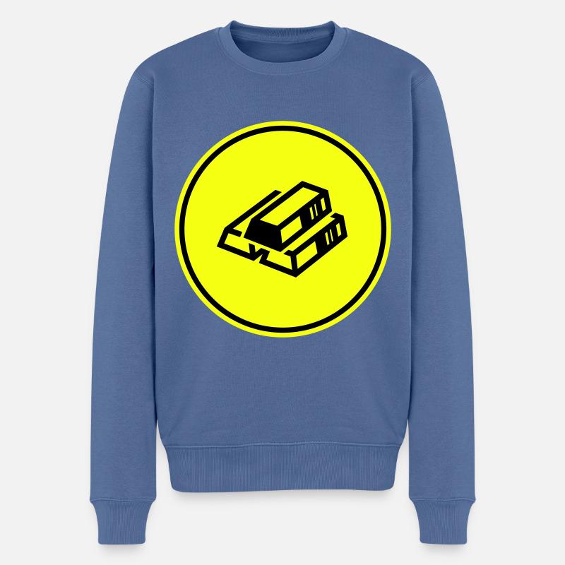 Icône Silhouette dorée - Pull Premium bio Homme - bleu pigeon