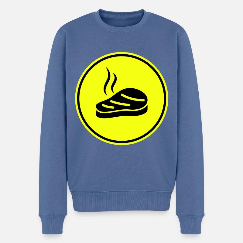 Icône de steak Silhouette - Pull Premium bio Homme - bleu pigeon