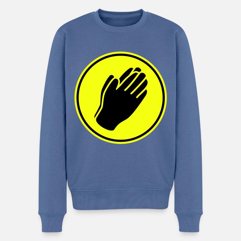 Beten Hände Icon - Männer Premium Bio Pullover - Taubenblau