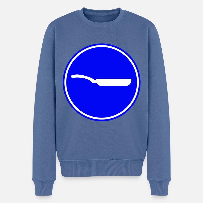 Pfanne Icon - Männer Premium Bio Pullover - Taubenblau