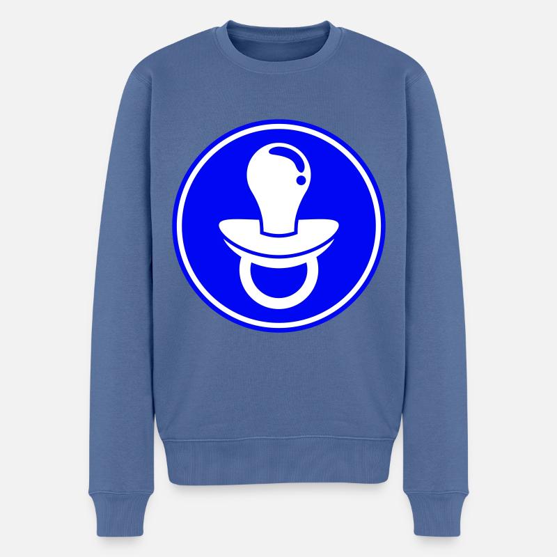 Schnuller Icon Symbol - Männer Premium Bio Pullover - Taubenblau