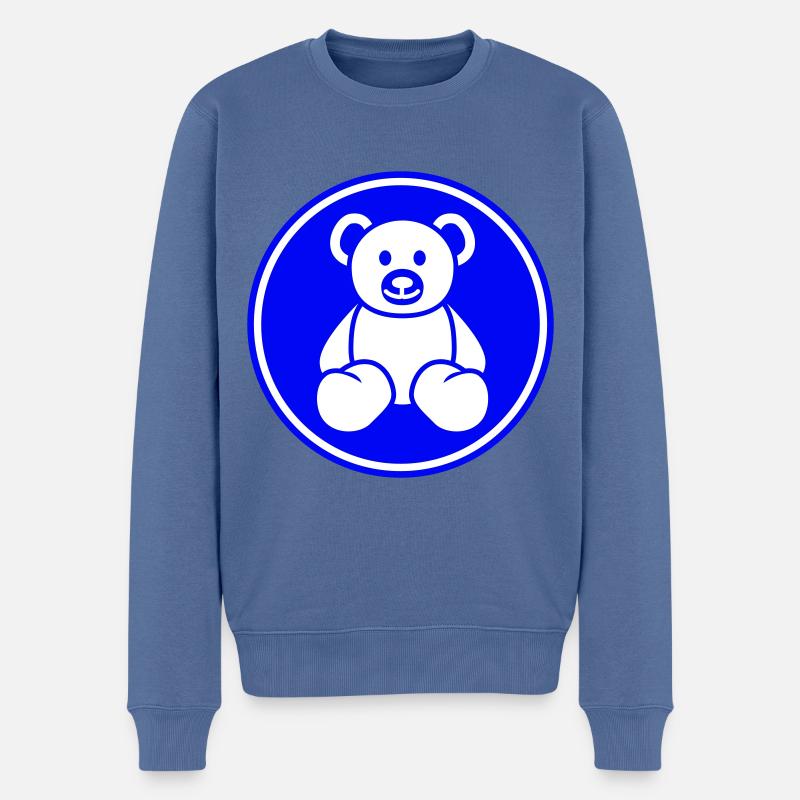 Ours en peluche - Pull Premium bio Homme - bleu pigeon