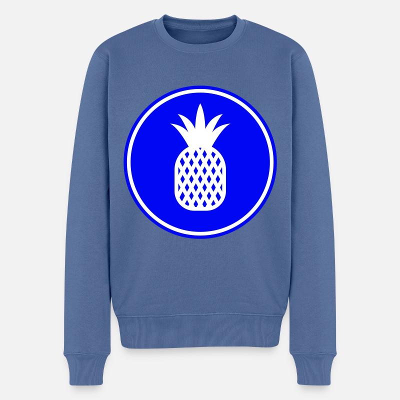 ananas frucht - Männer Premium Bio Pullover - Taubenblau