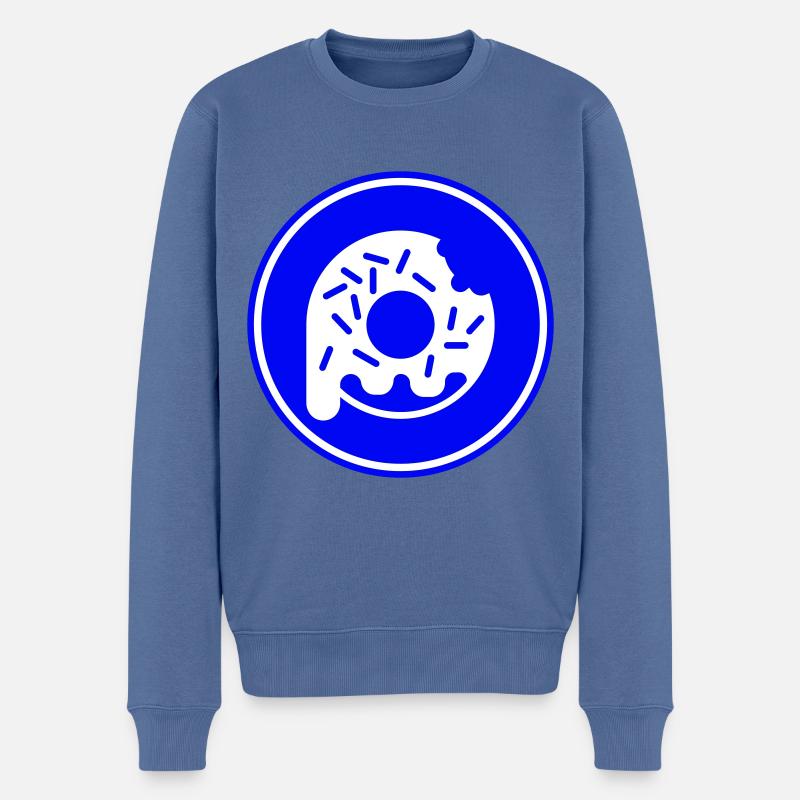 Donut essen - Männer Premium Bio Pullover - Taubenblau