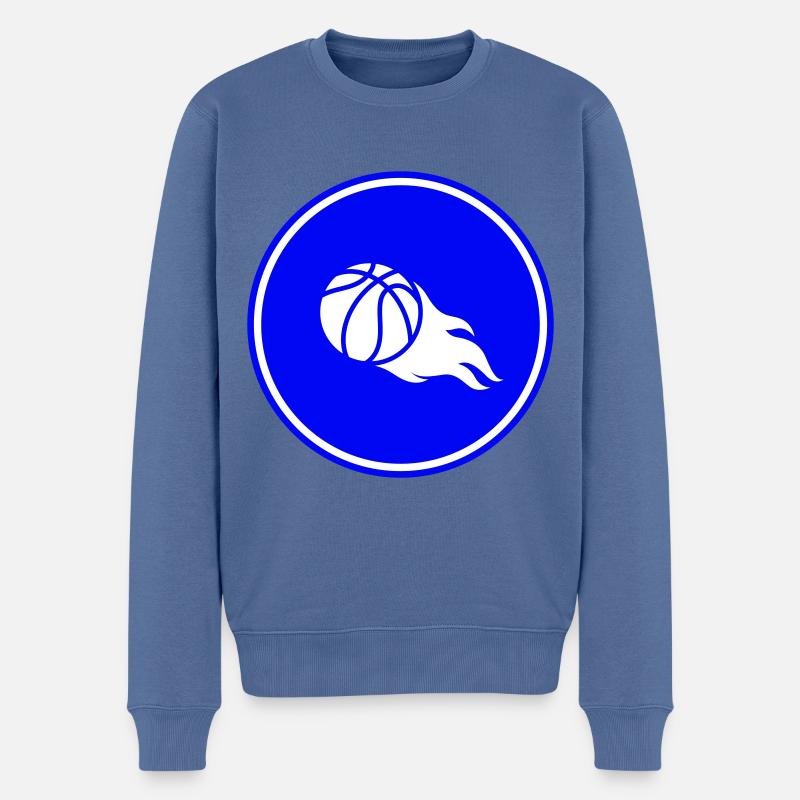 Flamme de basket-ball - Pull Premium bio Homme - bleu pigeon