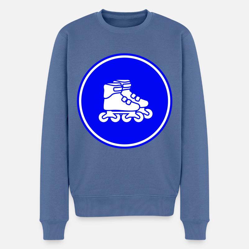 Inline skates symbol - Männer Premium Bio Pullover - Taubenblau