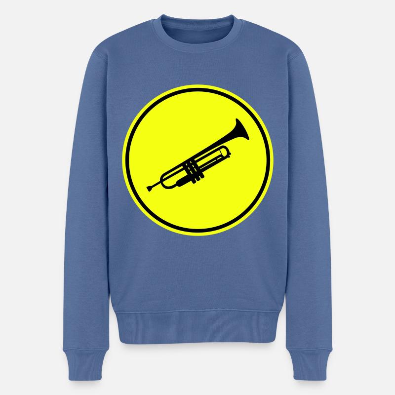 Trompete musik - Männer Premium Bio Pullover - Taubenblau