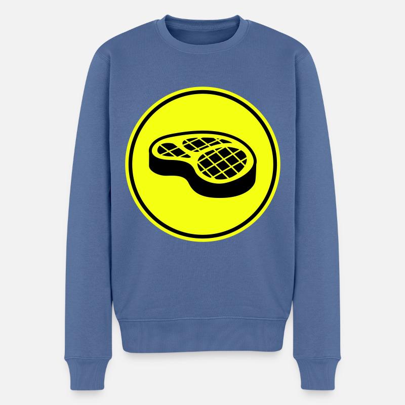 Fleisch steak symbol - Männer Premium Bio Pullover - Taubenblau