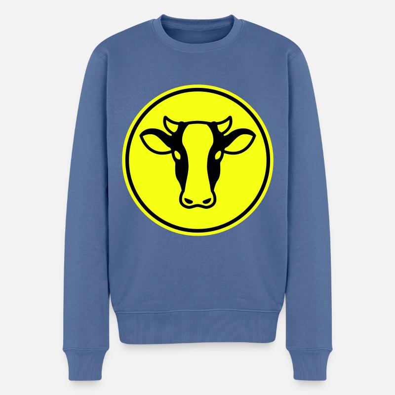 Tête de vache - Pull Premium bio Homme - bleu pigeon