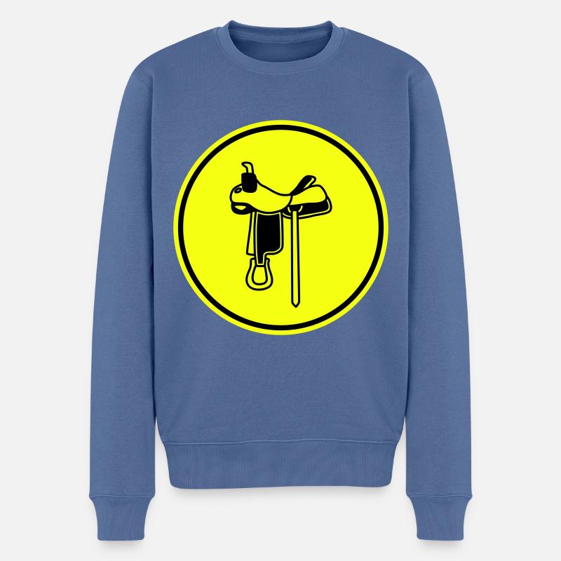 Sattel Symbol - Männer Premium Bio Pullover - Taubenblau