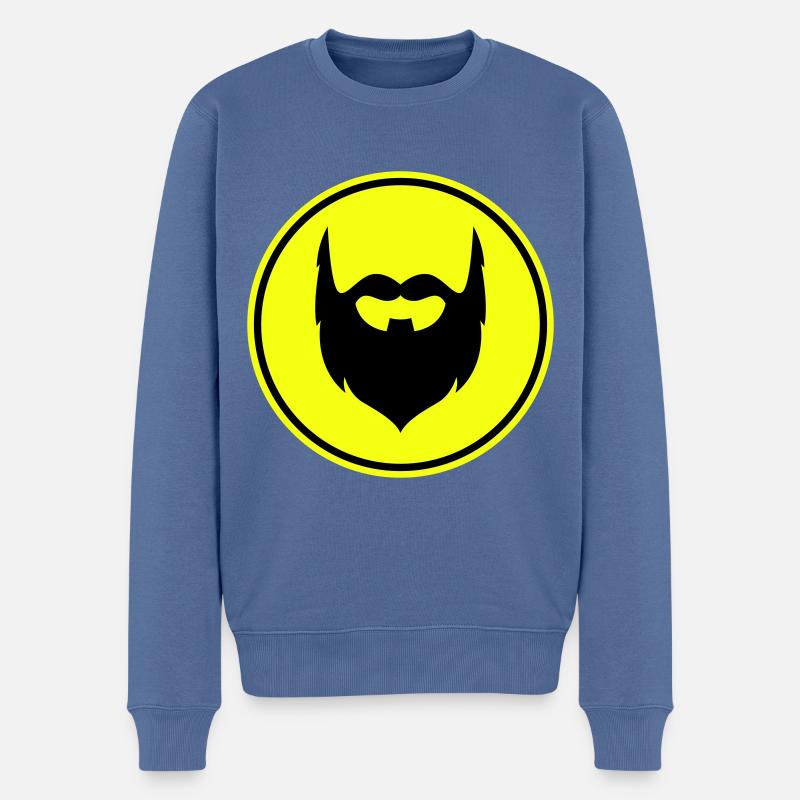 Symbole de barbe - Pull Premium bio Homme - bleu pigeon