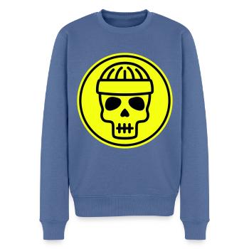 Skull kopf icon - Männer Premium Bio Pullover - Taubenblau - Vorne - Nico (187cm)